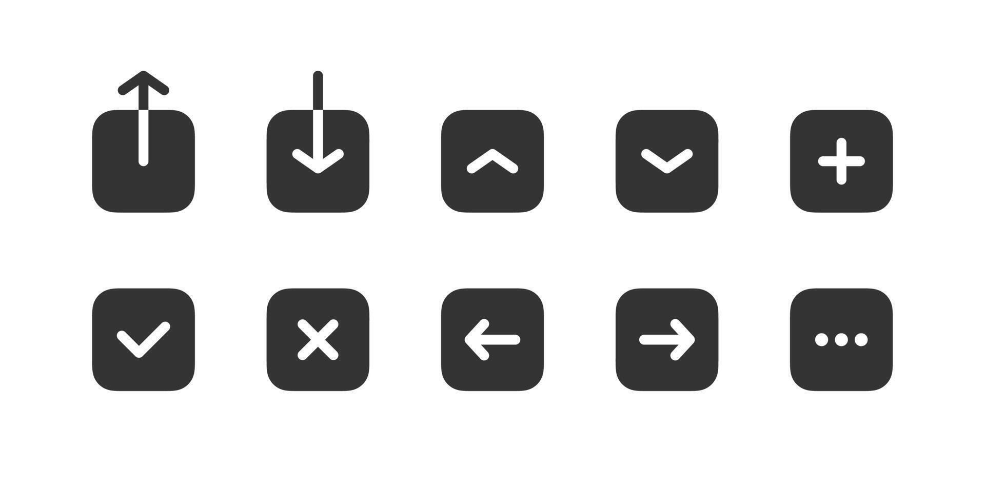 Interface signs. User actions icons vector