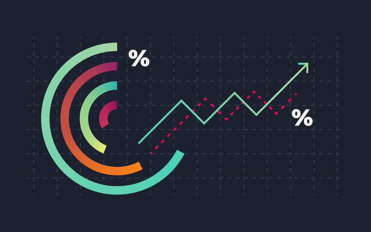 Financial charts. Infographics Charts Data Visualization vector