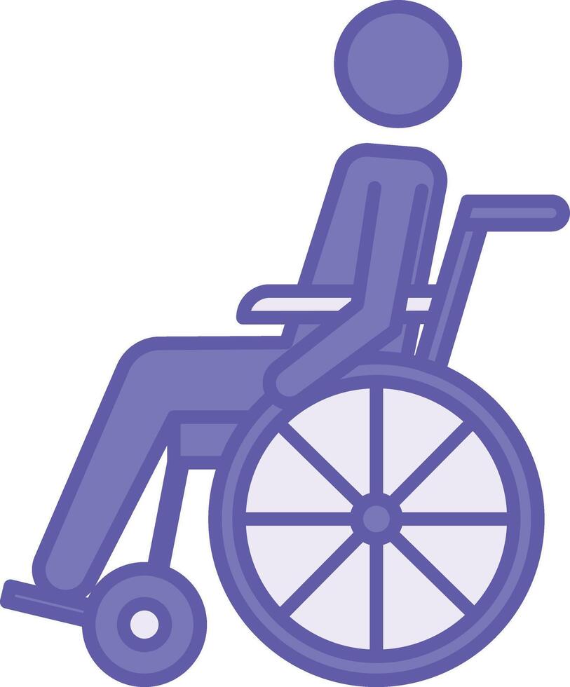 Colored Disabled Icon. Illustration. Man Riding Wheelchair. Person Disabled Due to Illness. Medicine, Accessibility. Disability Concept vector