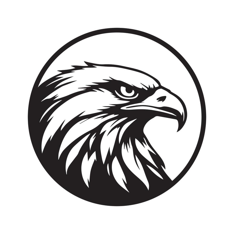 eagle head logo with circle vector