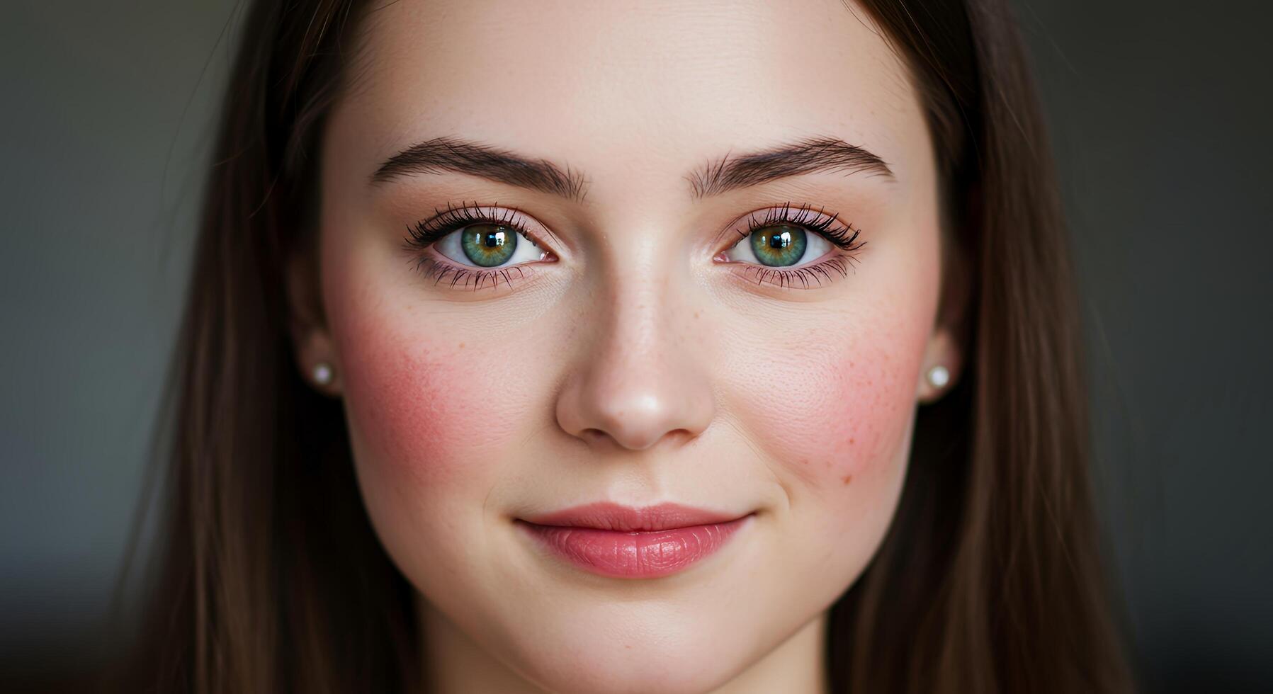 Portrait of a white skinned modern young woman with natural makeup photo