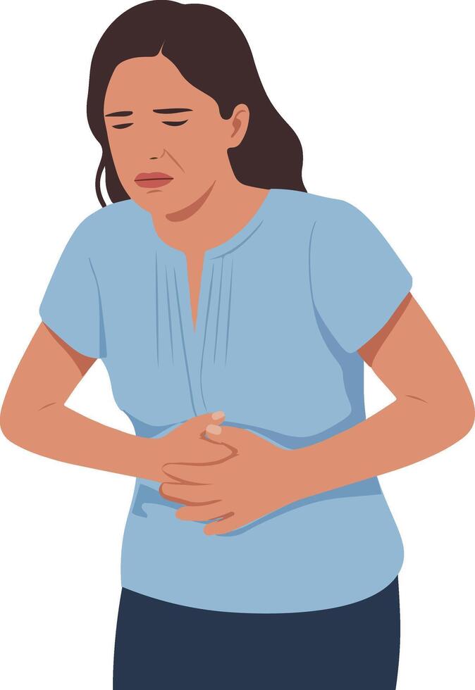 Illustration of a women stomach patient vector