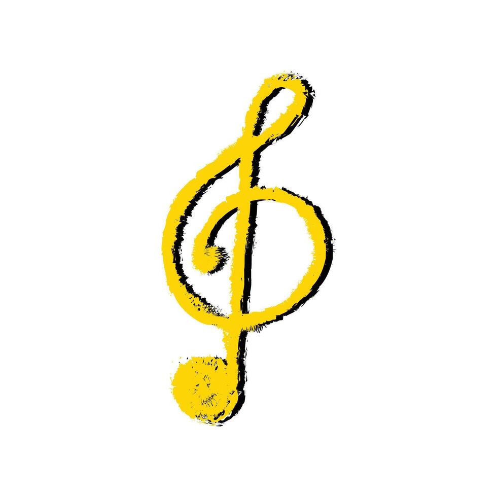 Violin Music key icon illustration, icon isolated on white background, hand drawing illustration vector