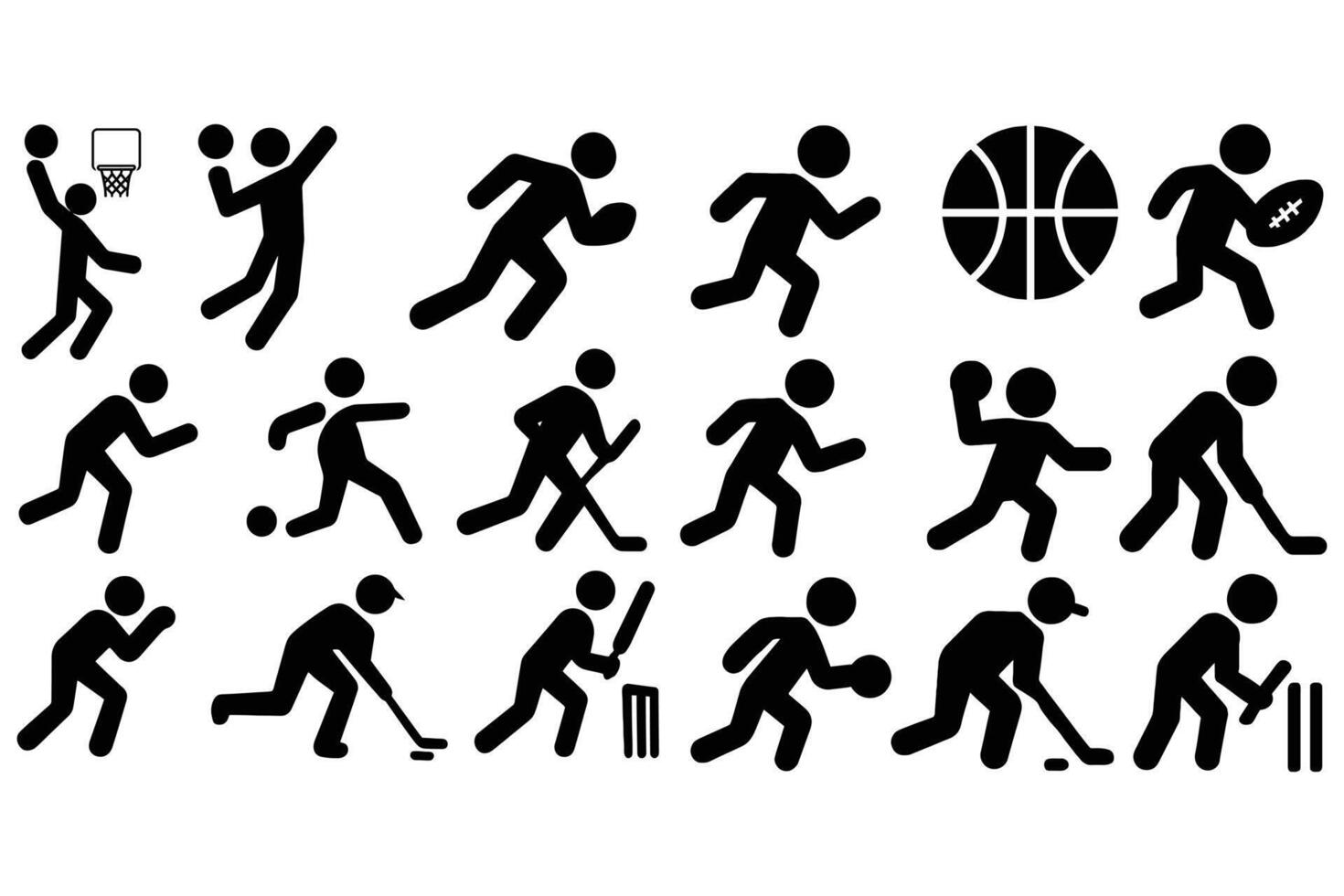 Sport icons set pictogram isolated on white background vector
