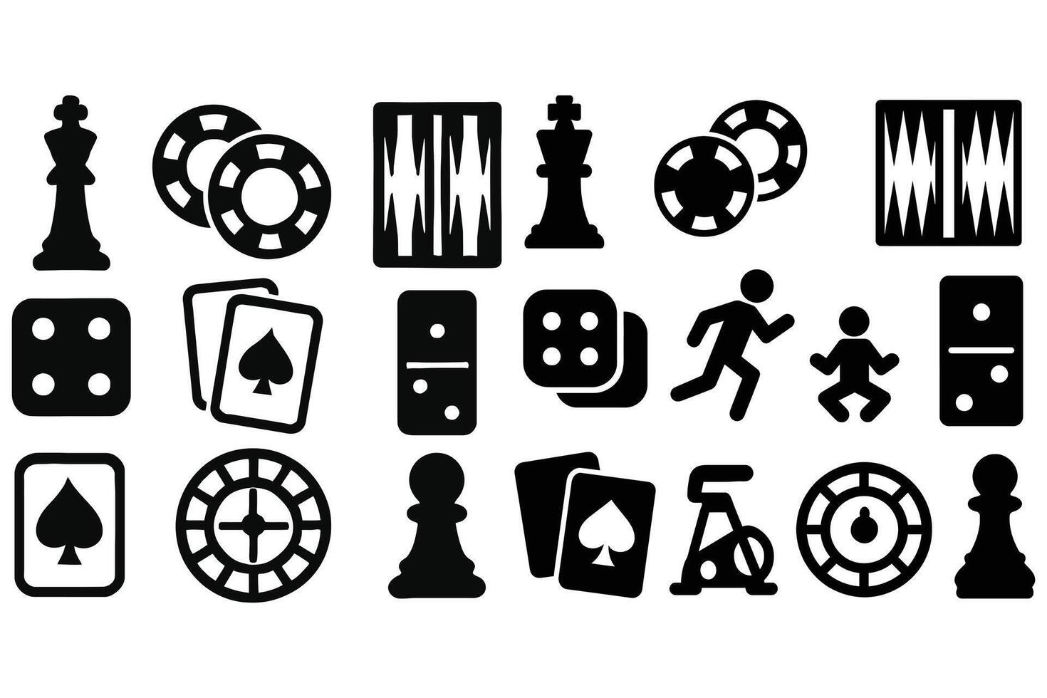 Game icons set isolated on white background vector