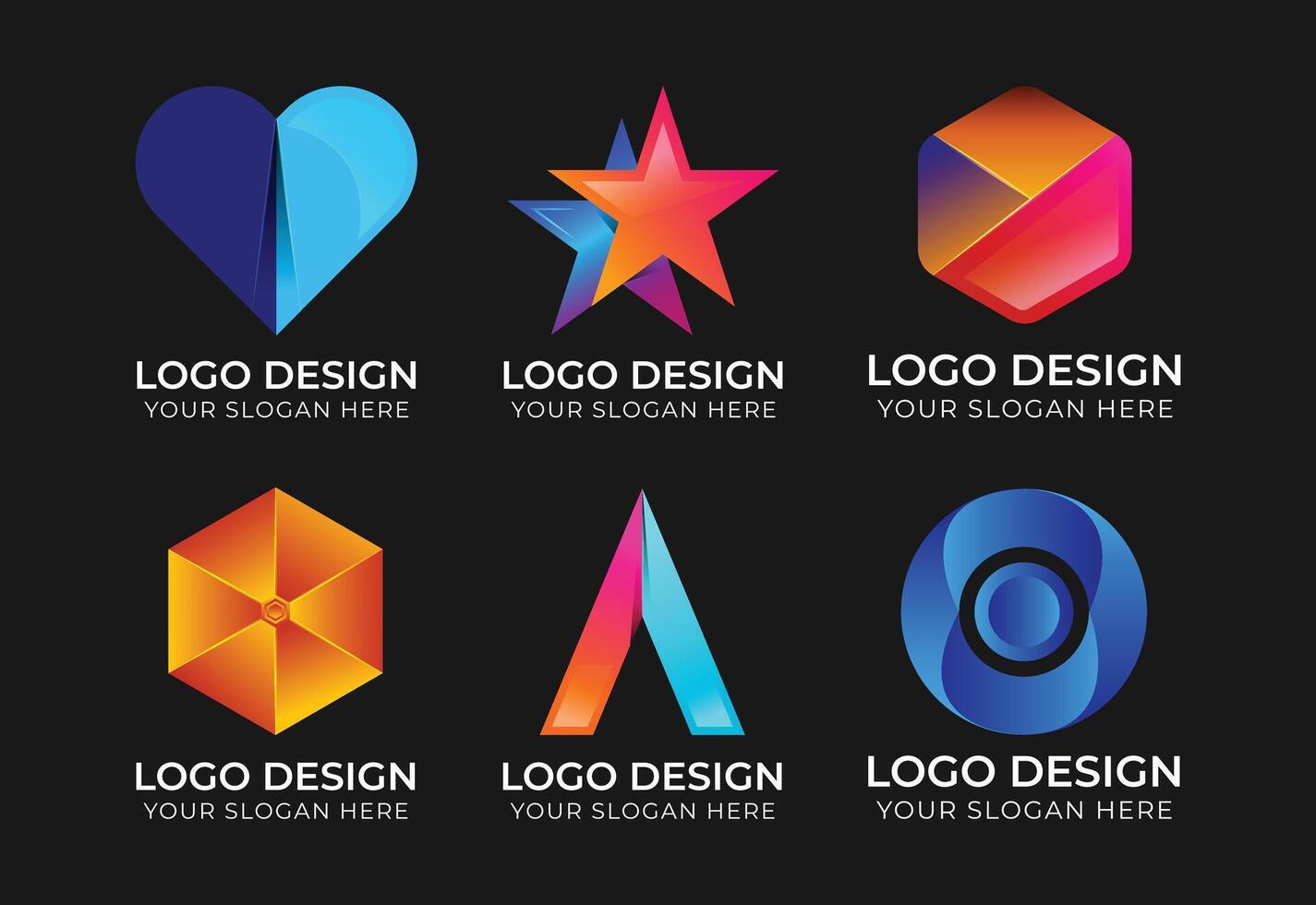 Abstract Modern Minimalist logo Set design, illustration vector