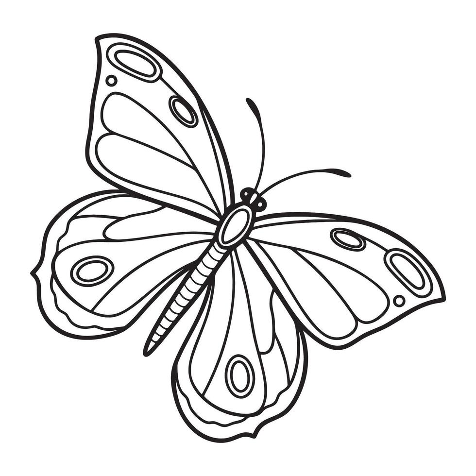 Butterfly Line Drawing for Nature Design Projects vector