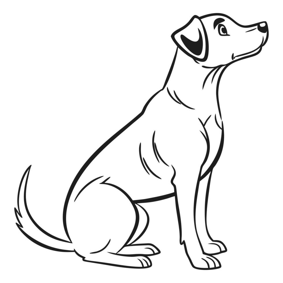 Contemporary Dog Outline Art in Clean Line Drawing vector