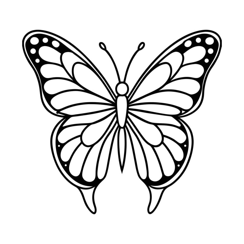 Elegant Butterfly Illustration in Clean Outline Style vector