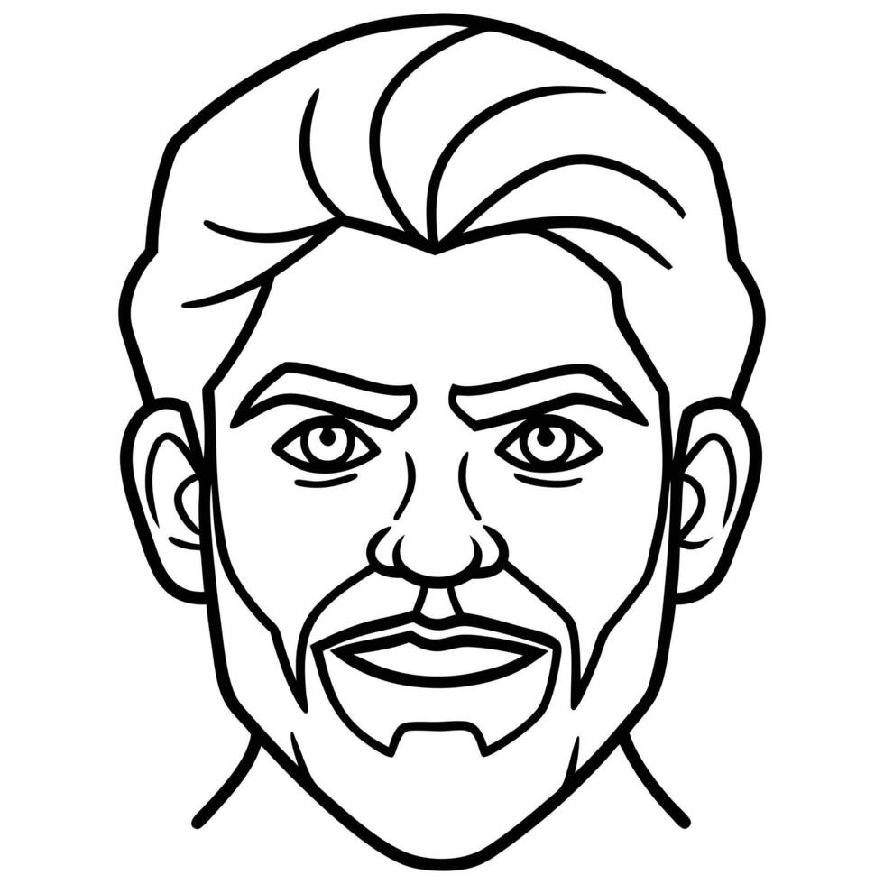 Minimalist Facial Expression Line Art Illustration vector