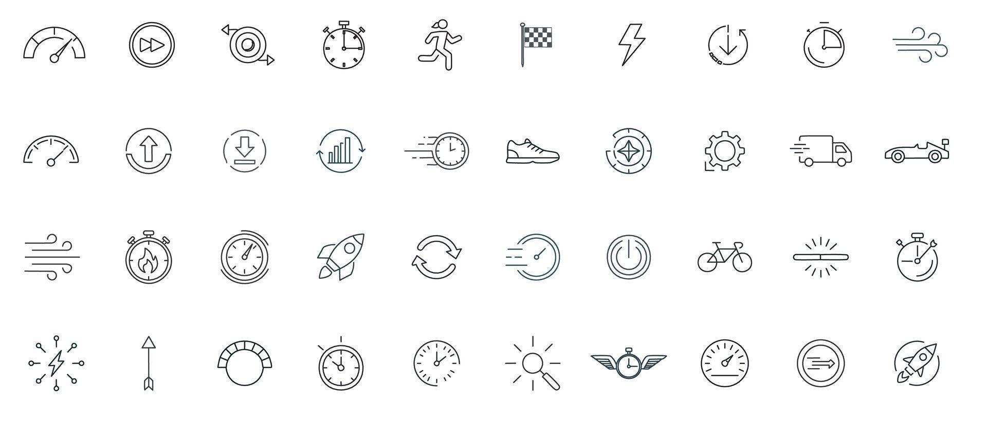 Speed Line Icon Set vector