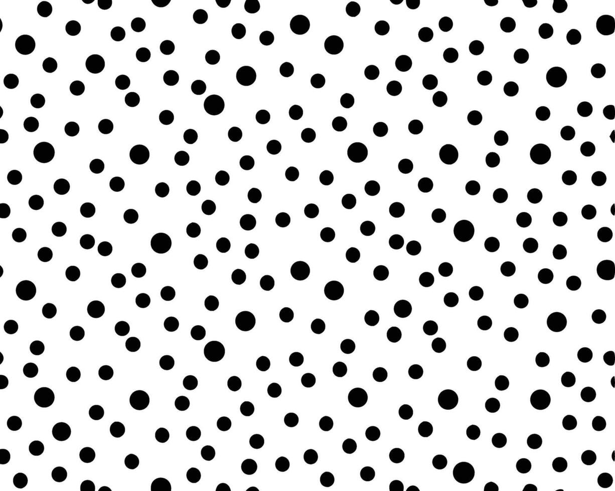 Simple black and white polka dot pattern design seamless and repeating on white background vector