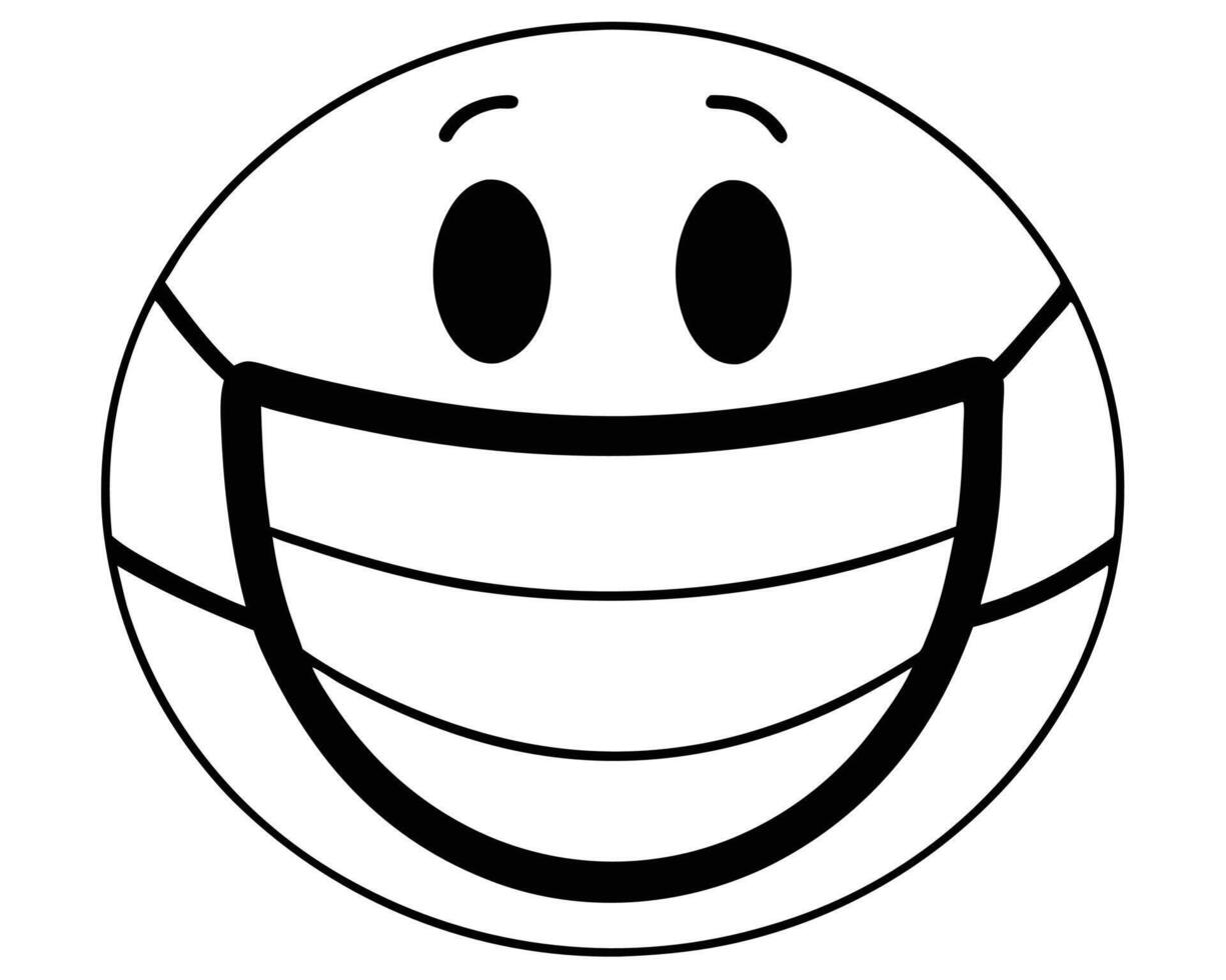 illustration of a smiling face wearing a protective surgical mask for healthcare purposes vector