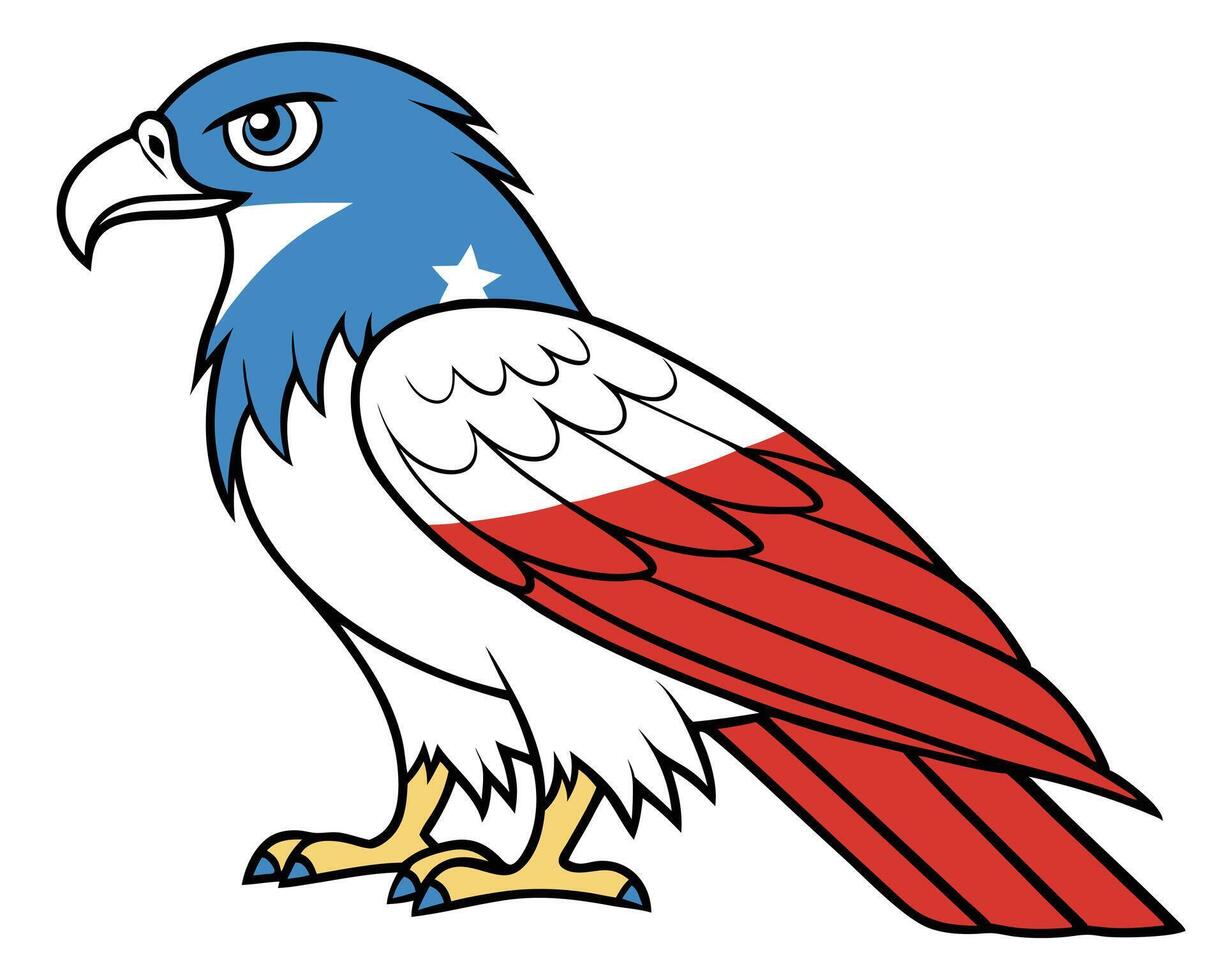 Patriotic eagle american flag colors symbolizing strength freedom and national pride vector