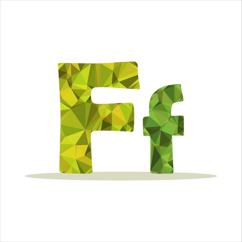 big and small letter F polygon concept vector