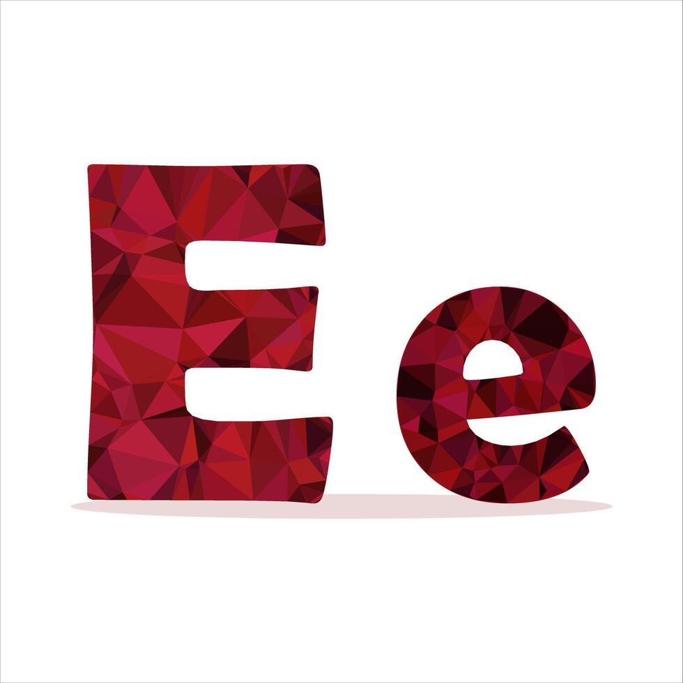 big and small letter E polygon concept vector