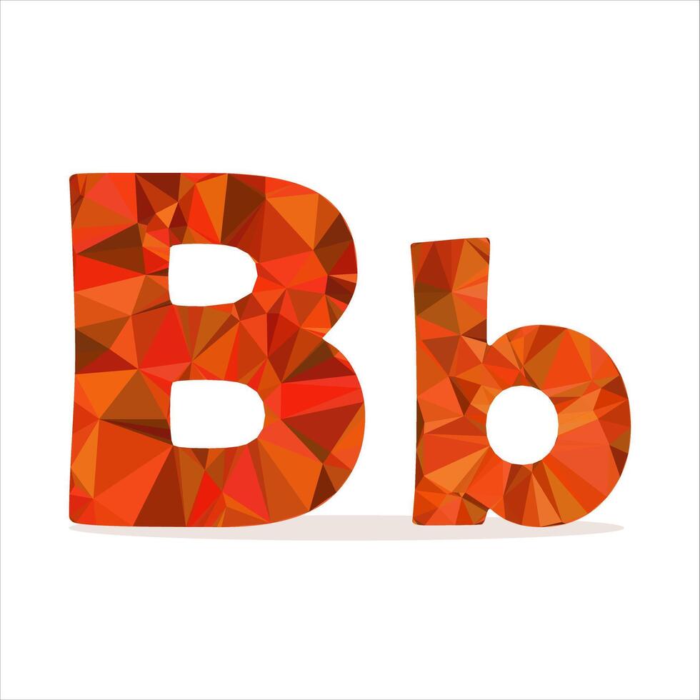 big and small letter B polygon concept vector
