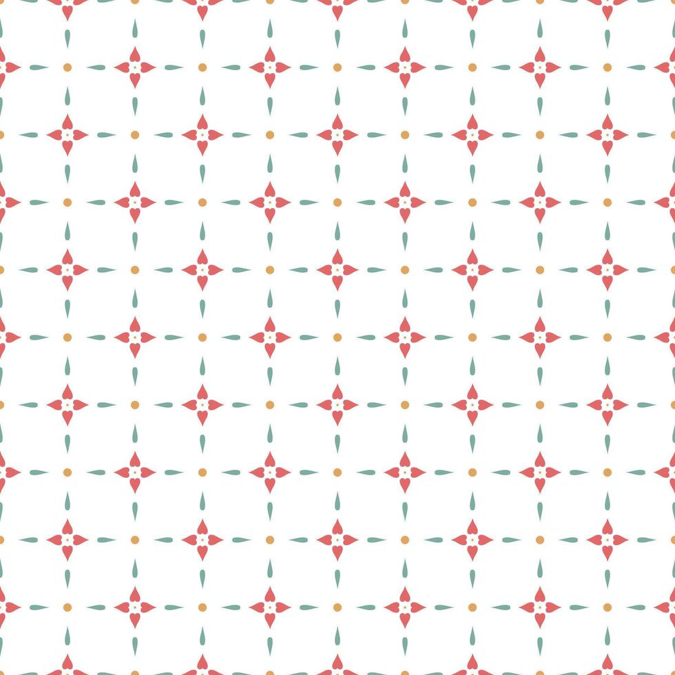 seamless pattern with delicate floral grid. Subtle traditional folk slavic background with flowers, hearts and dorts for textiles, wallpaper, and packaging. vector