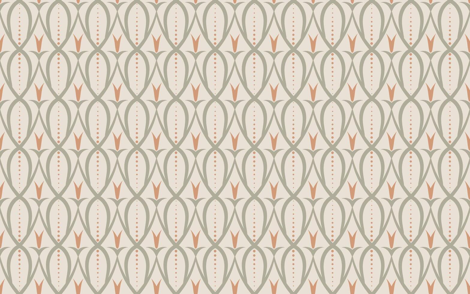 Geometric seamless pattern with stylized floral motif. Subtle background in nuetral colors in classic damask or Art Nouveau style for textiles, wallpaper, or stationery vector