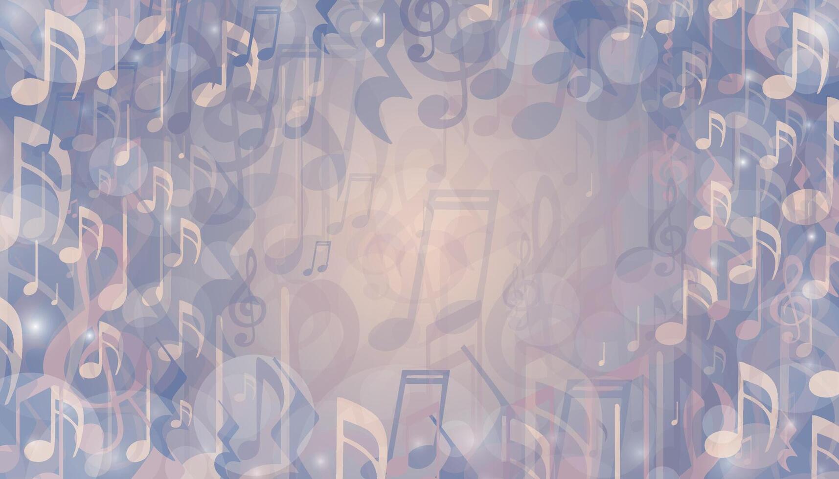 Abstract musical background. Gradient soft musical backdrop with notes and keys for karaoke, music events, competitions, certificates. vector