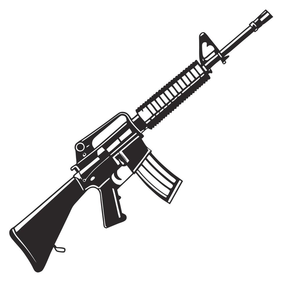 m16-rifle-gun-black icon design vector