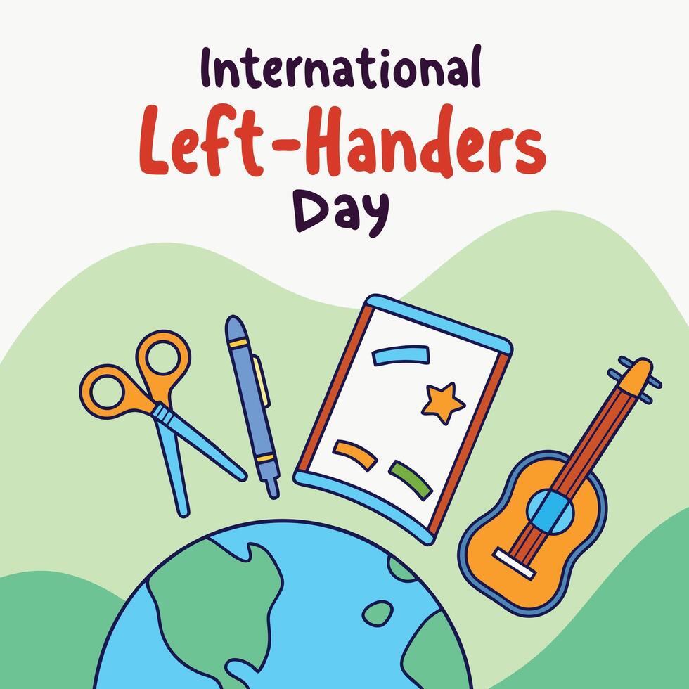 Celebrating International Left Handers Day A Tribute to Southpaws vector