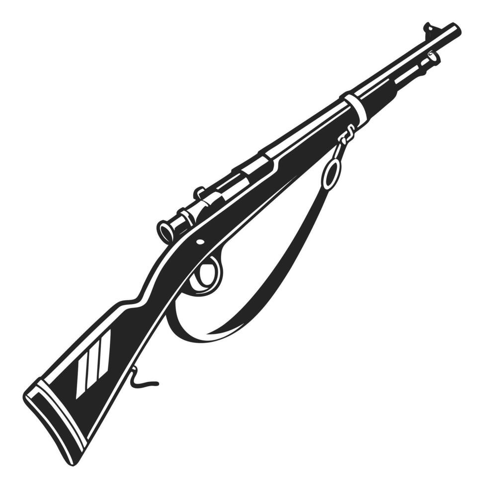 silhouette garand rifle-black-icon vector