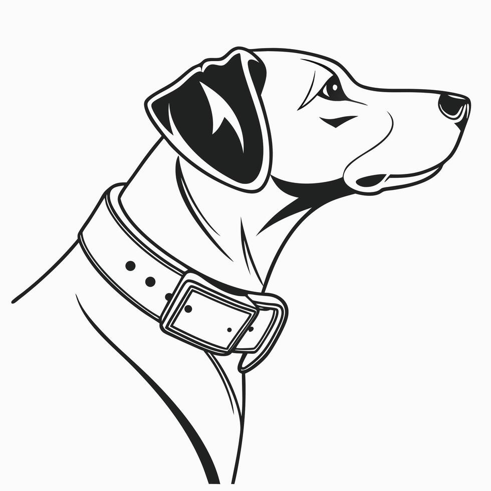 Elegant Dog Portrait A Classic Line Art Illustration of a Canine Companion vector