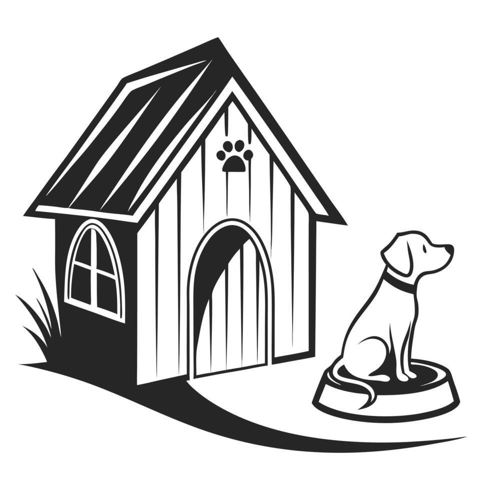 Adorable Dog House Design Perfect Shelter for Your Canine Companion vector