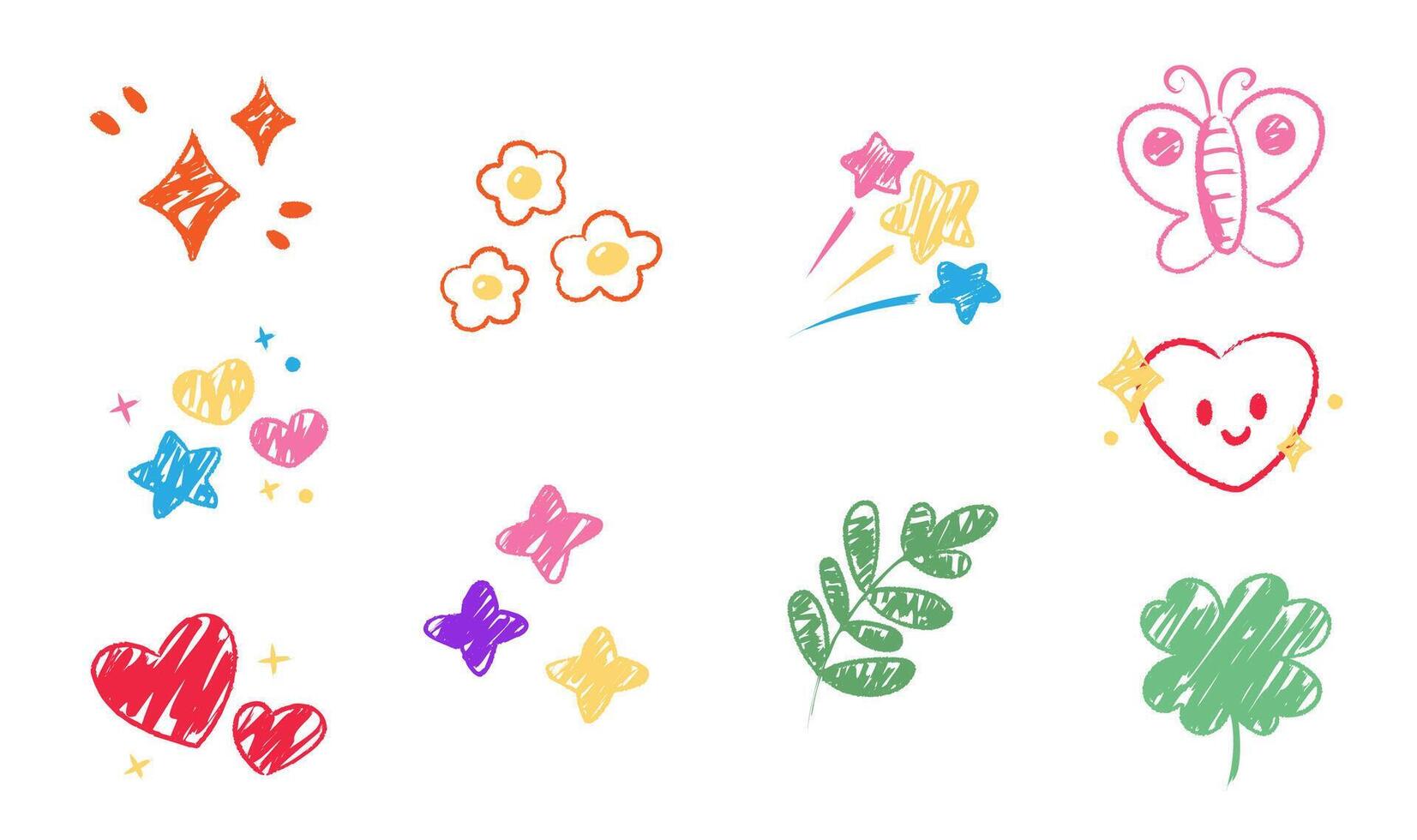 Hand drawn graffiti lovely elements collection design vector