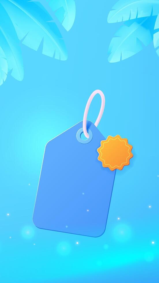Blue tag with yellow badge design vector