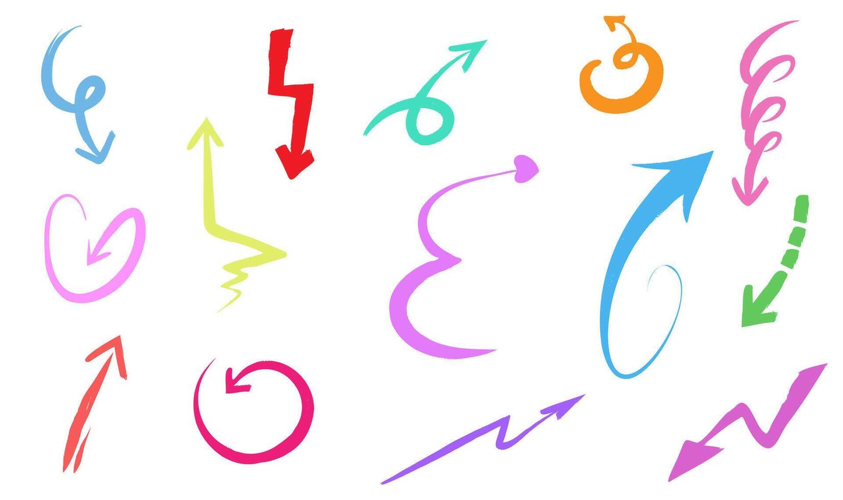 Hand painted graffiti creative color arrow collection design vector