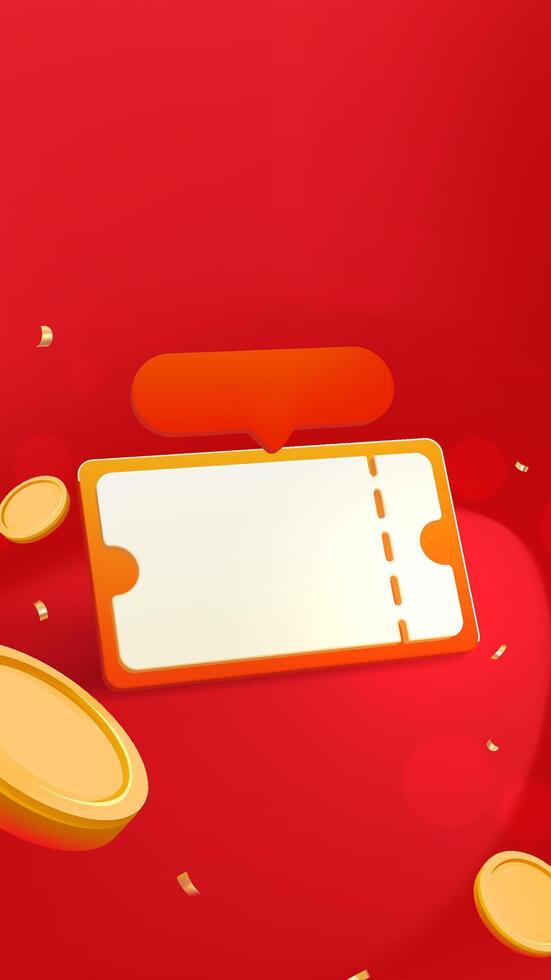 Discount ticket with gold coins vector