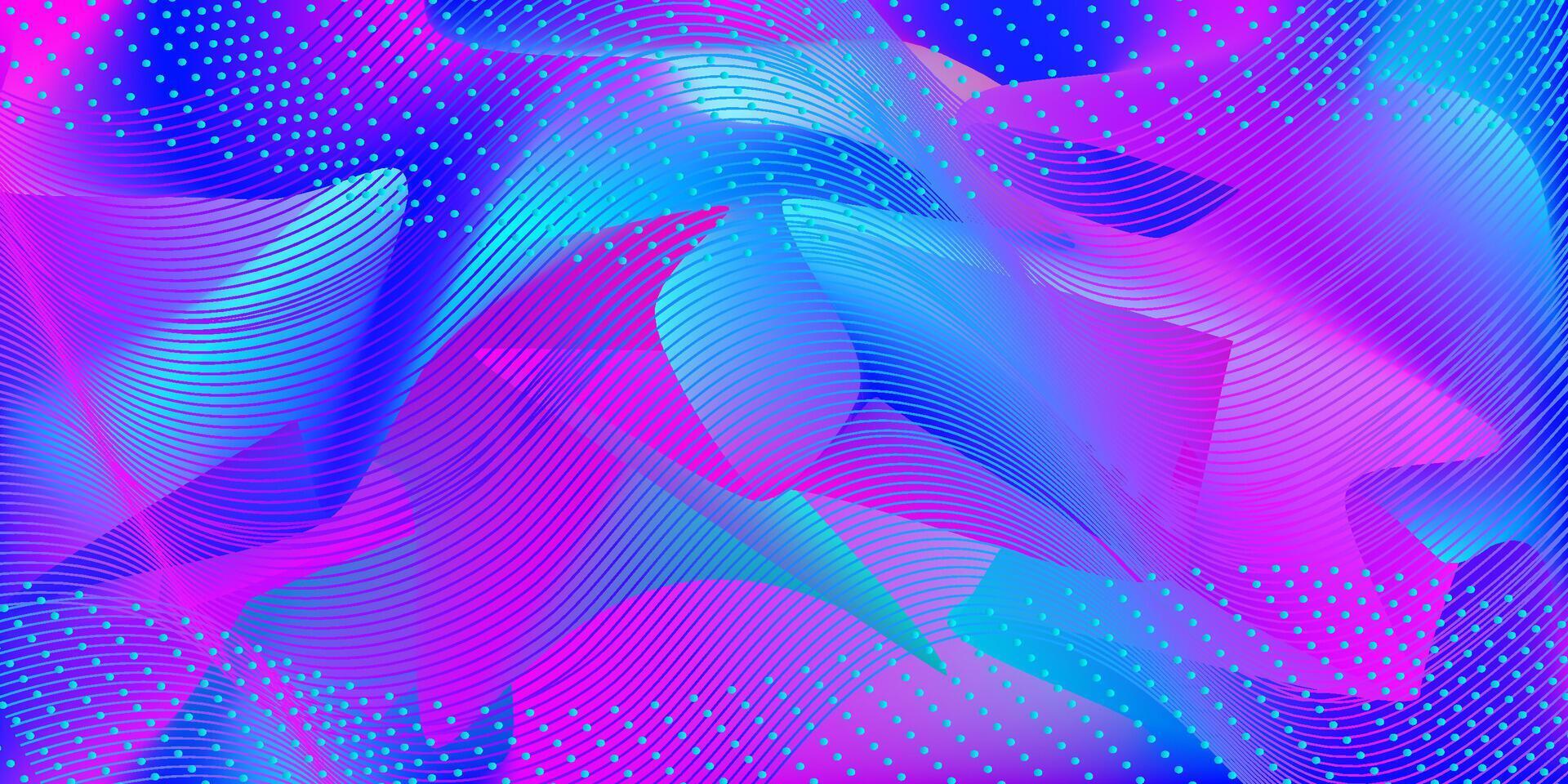 Futuristic Technology Abstract Background with Neon Gradient Waves vector