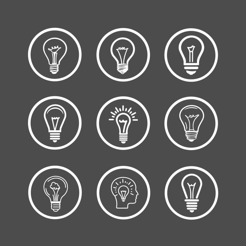 Creative Light Bulb idea Icon set for Branding and Marketing vector