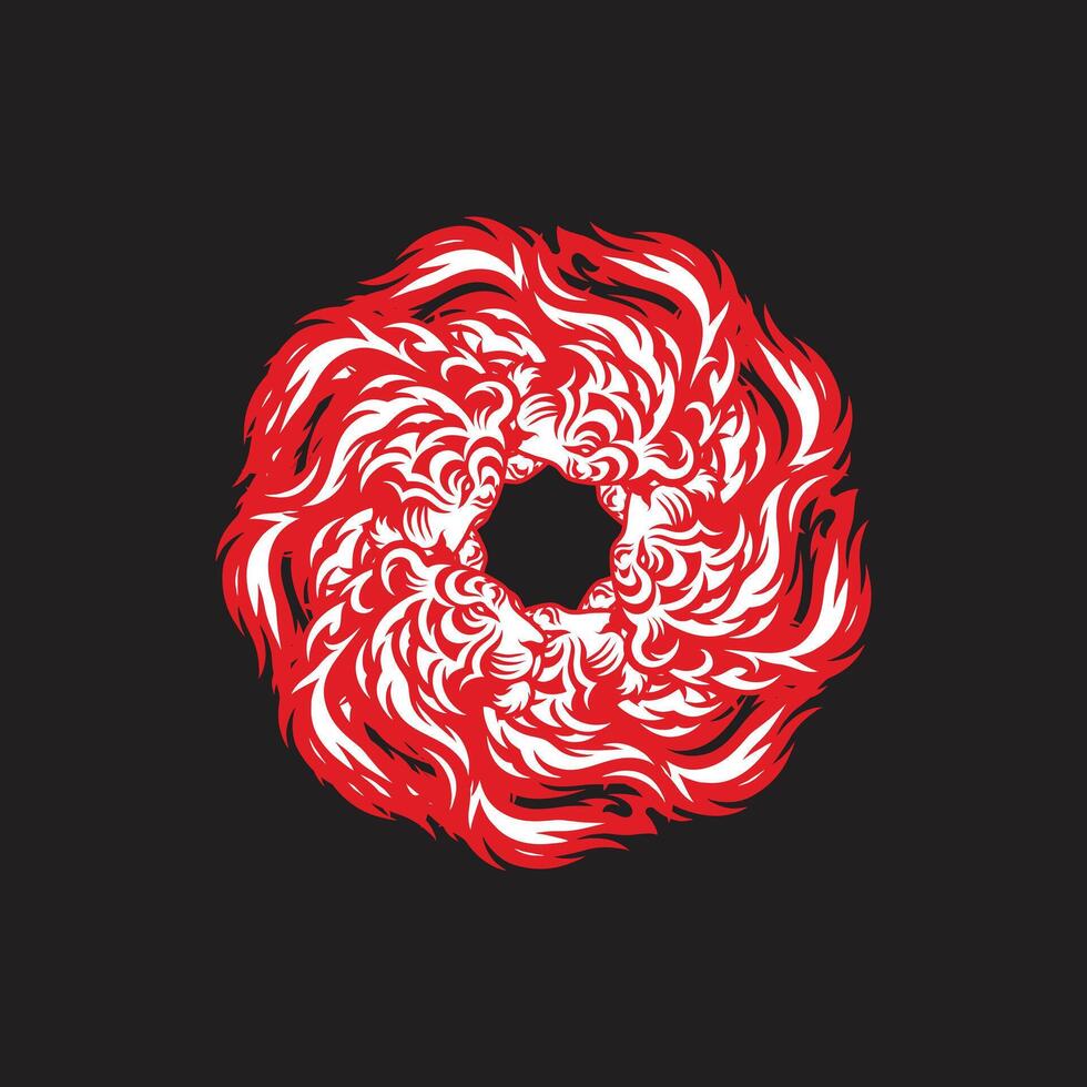 Abstract Red White Tiger Head Mandala vector