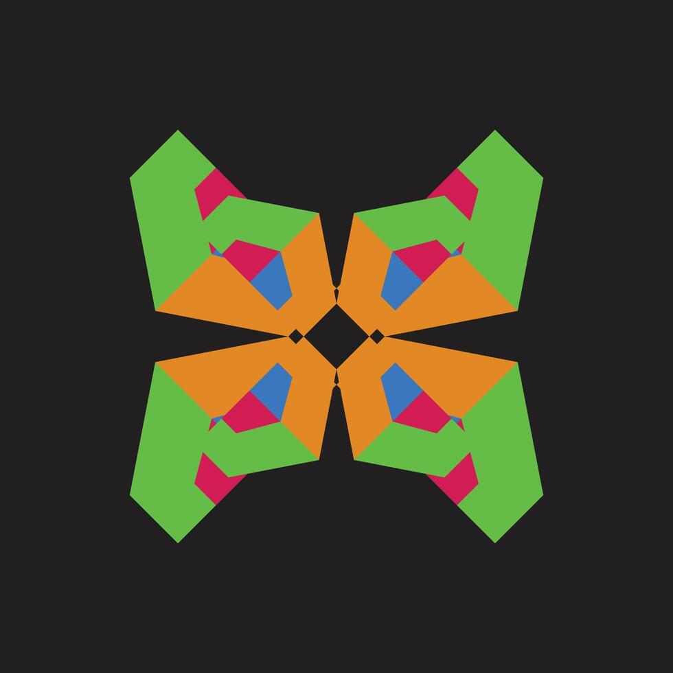 Abstract Colorful Geometric Butterfly Design vector