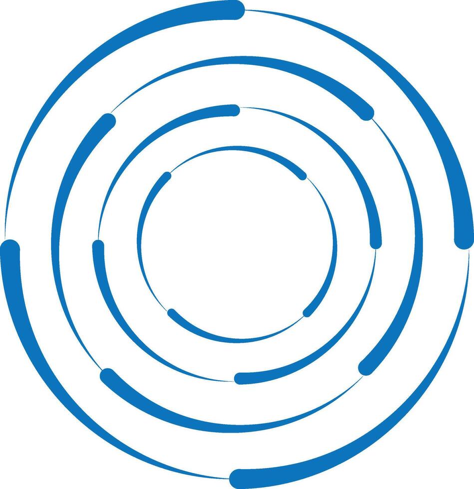 Abstract Blue Concentric Broken Circle Logo vector