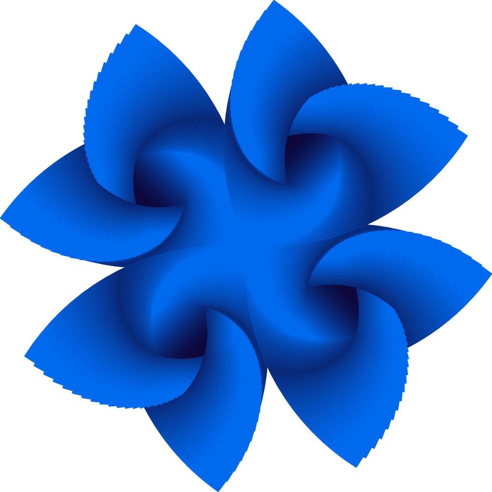 Abstract Blue Spiral Flower Geometric Art vector