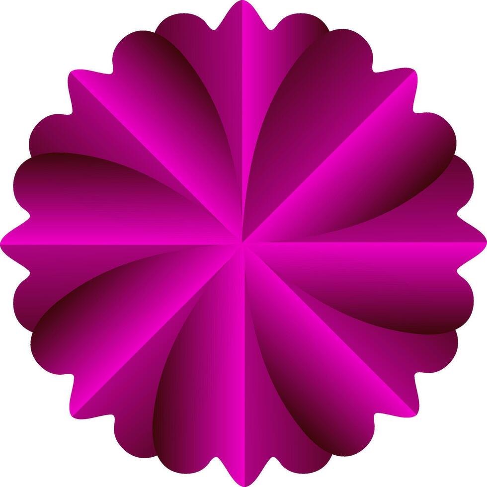 Abstract Fuchsia Circular Ruffled Floral Pattern vector