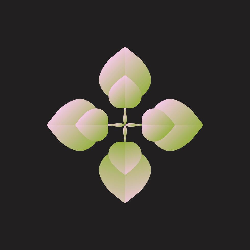Abstract Light Green Leaf Geometric Logo Icon vector