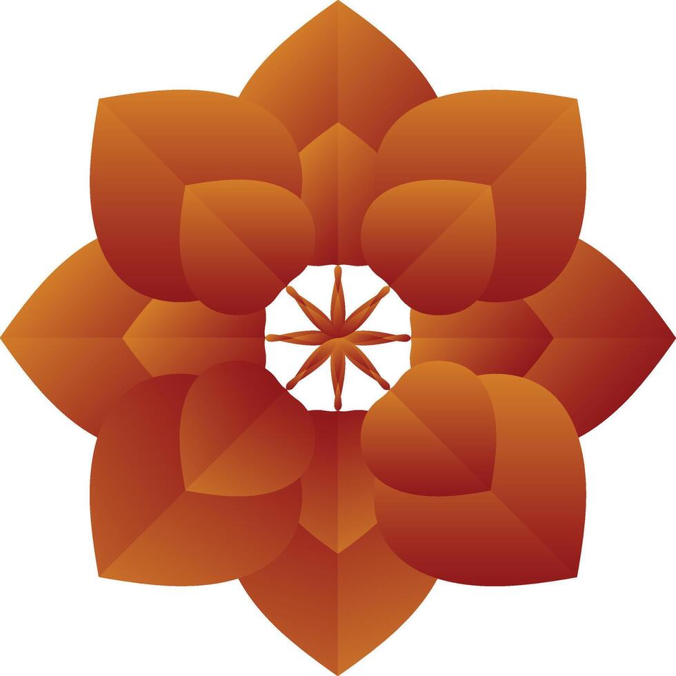 Abstract Orange Brown Layered Leaf Floral Logo vector
