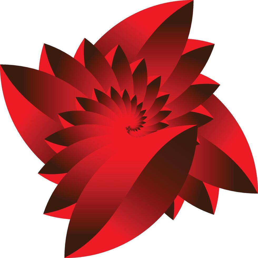 Abstract Red Spiral Flower Vortex Digital Art vector