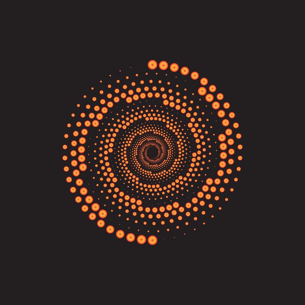 Abstract Orange Dot Spiral Vortex Art vector
