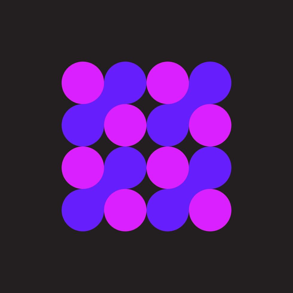 Abstract Pink Purple Connected Circles Pattern vector