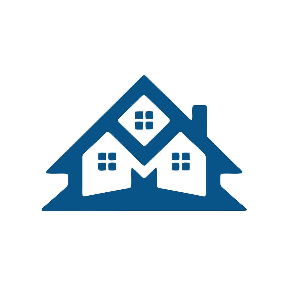 Real Estate House Roof Logo for Realtors and Home Renovation Branding vector