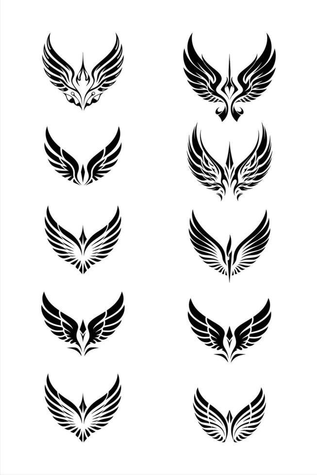 Abstract Phoenix Wings Logo for Modern Brand Identity and Tattoo Design vector