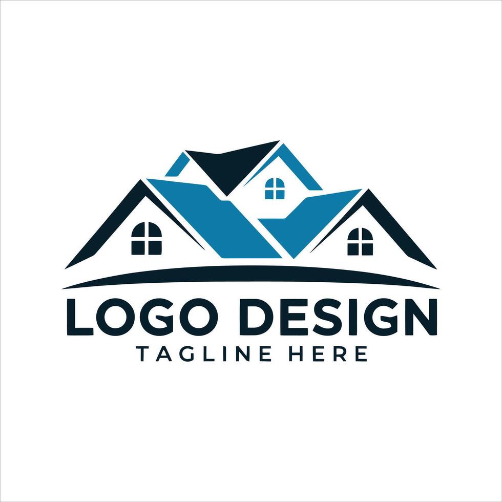 Clean Real Estate Logo for Home Builders and Investment Agencies vector