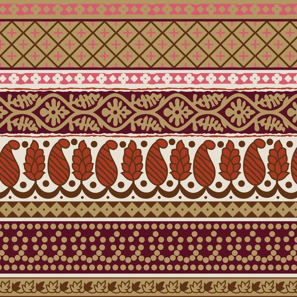 a set of decorative patterns in brown and pink vector