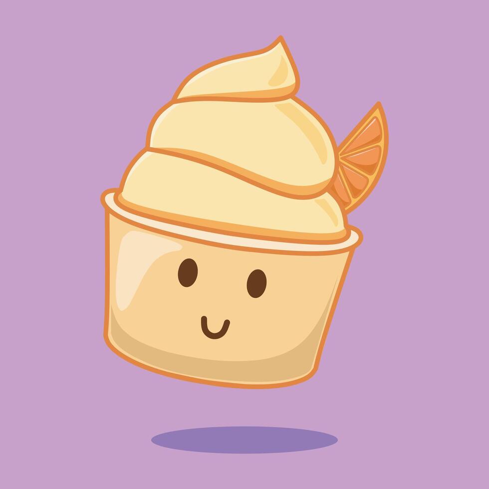 Orange ice cream design illustration vector